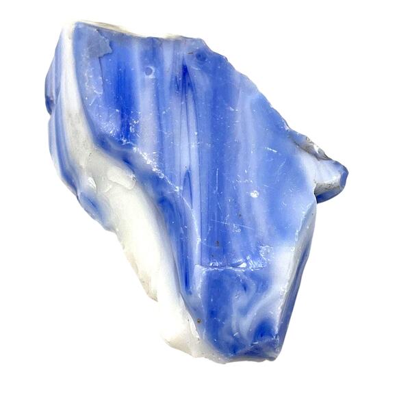 Cobalt Blue Milk Glass Art Glass Cullet Layered Slag #5L131 - Picture 1 of 6